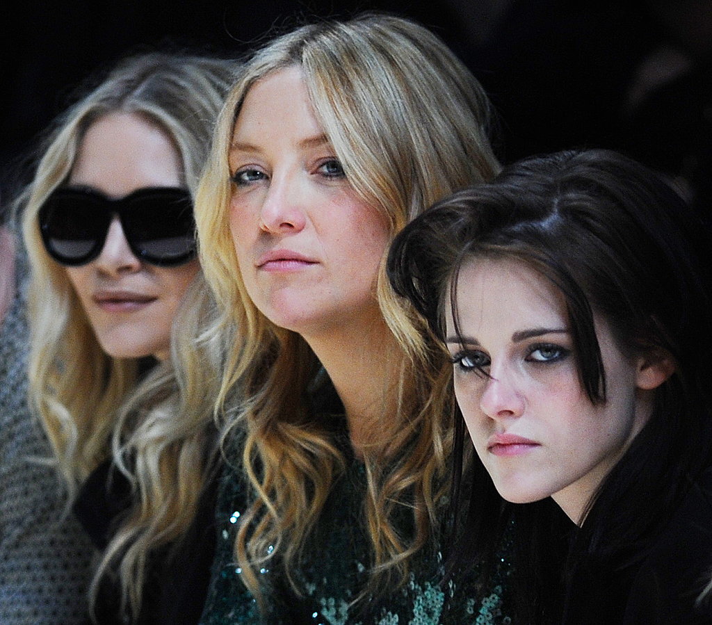Ashley Olsen, Kate Hudson, and Kristen Stewart were serious at Burberry in February 2010.
Ashley Olsen, Kate Hudson, and Kristen Stewart were serious at Burberry in February 2010.