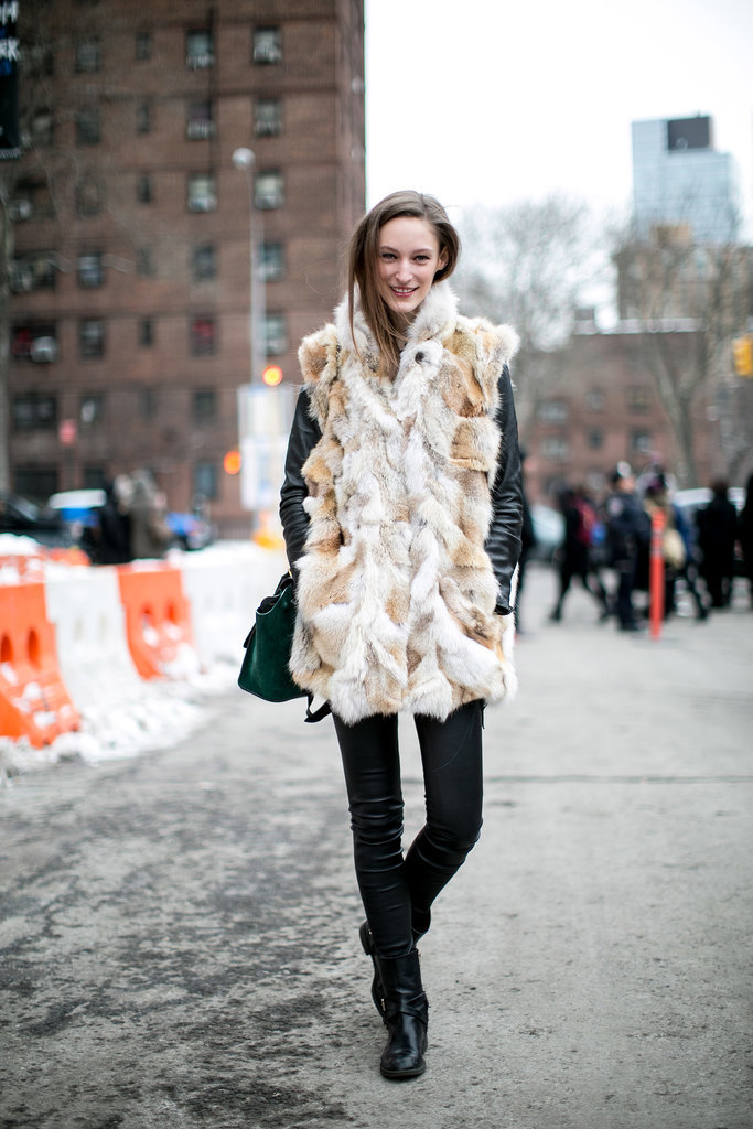 Showing off the official model-off-duty uniform. 
