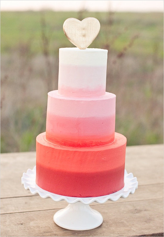 Ombre Heart-Topped Cake Ombre Heart-Topped Cake