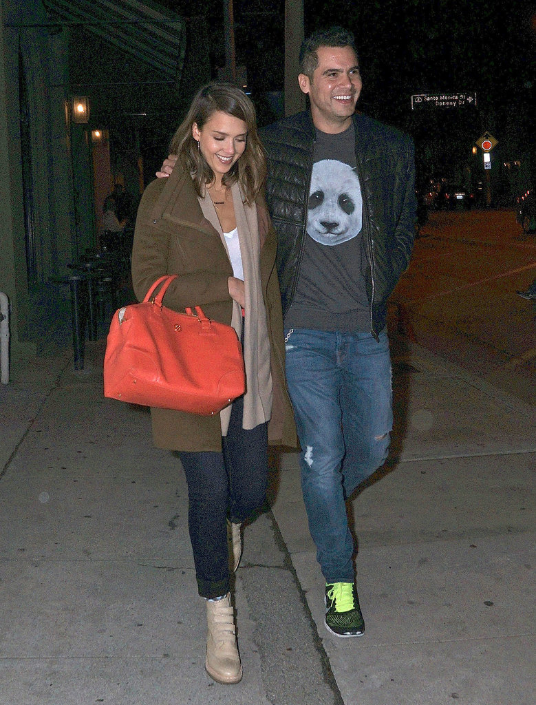 Cash Warren took his trendsetting lady — layered up in a cozy merino wool Inhabit cardigan, olive coat, and cuffed denim — out for a casual West Hollywood dinner. Alba completed her killer street style with neutral leather boots and a bold Tory Burch tote.
Cash Warren took his trendsetting lady — layered up in a cozy merino wool Inhabit cardigan, olive coat, and cuffed denim — out for a casual West Hollywood dinner. Alba completed her killer street style with neutral leather boots and a bold Tory Burch tote.