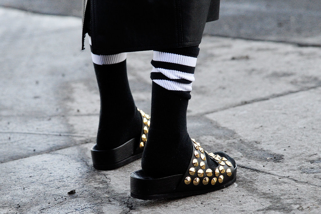 Studded slides aren't the most practical of Winter shoes, but they're definitely one way to get a jump-start on Spring's biggest trends.
Studded slides aren't the most practical of Winter shoes, but they're definitely one way to get a jump-start on Spring's biggest trends.