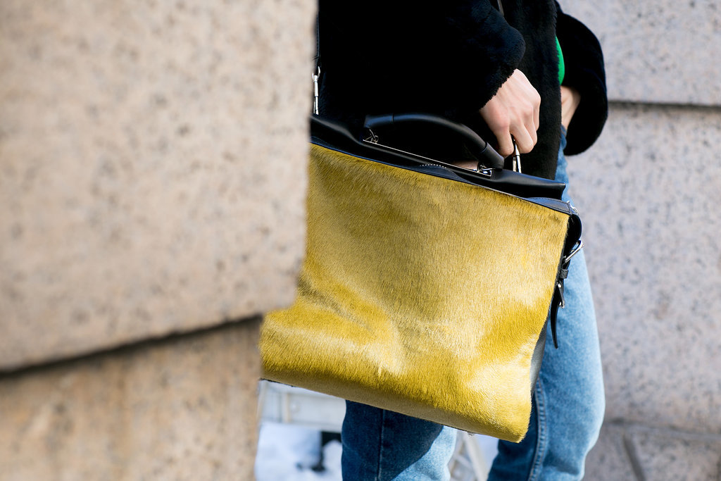Can't get over the texture or color on this high-wattage Phillip Lim bag.
Can't get over the texture or color on this high-wattage Phillip Lim bag.