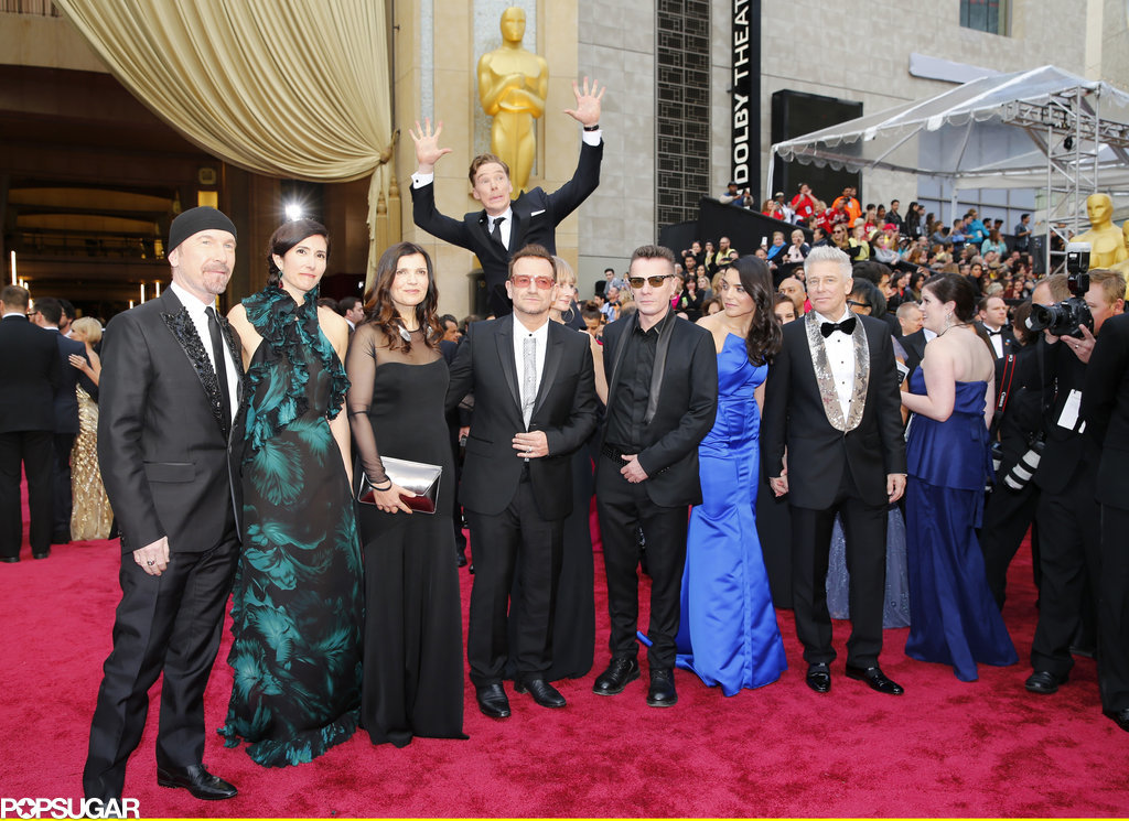 In one of the best photobombs of the night, Benedict Cumberbatch leaped behind U2 on the red carpet.
In one of the best photobombs of the night, Benedict Cumberbatch leaped behind U2 on the red carpet.