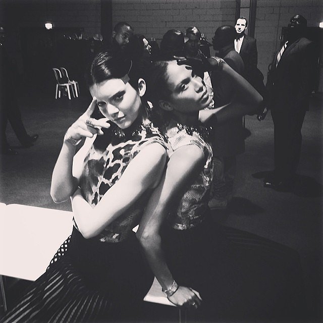 Kendall struck a post backstage with Joan Smalls at Givenchy and shared  the snap on Instagram. 
Source: Instagram user kendalljenner 
