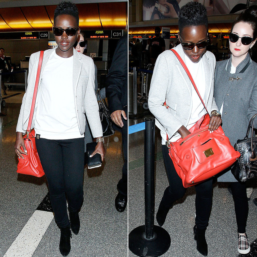 Lupita's Airport Style Includes Brand-New Miu Miu! Lupita's Airport Style Includes Brand-New Miu Miu!