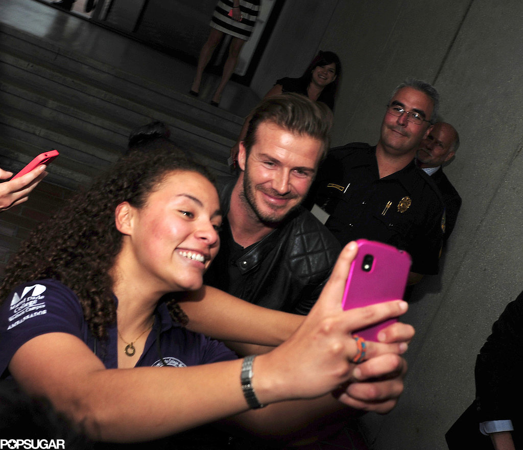David Beckham snapped a selfie with a fan while visiting Tallahassee in March 2014.
David Beckham snapped a selfie with a fan while visiting Tallahassee in March 2014.