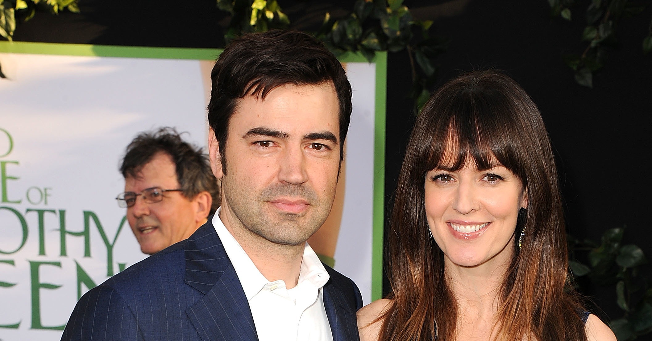 Husband and wife Ron Livingston and Rosemarie DeWitt smiled at the