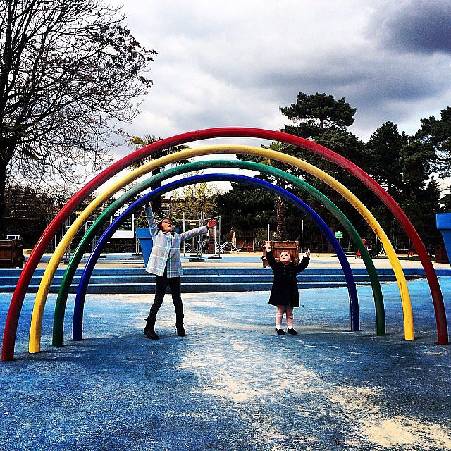Honor and Haven Warren played under the rainbow while on their European Spring break adventure.
Source: Instagram user cash_warren
Honor and Haven Warren played under the rainbow while on their European Spring break adventure.
Source: Instagram user cash_warren