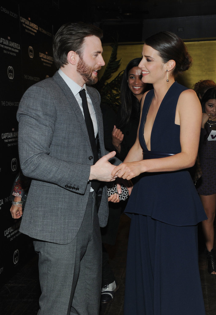 Cobie hung out with Chris Evans. Cobie hung out with Chris Evans.