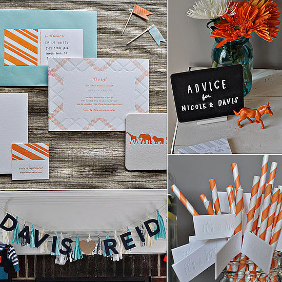 A Simply Chic Orange-and-Blue Baby Shower A Simply Chic Orange-and-Blue Baby Shower