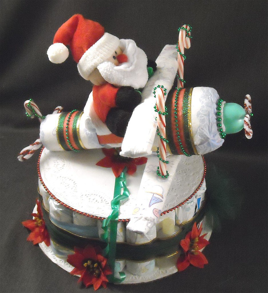 Santa Airplane Diaper Cake Santa Airplane Diaper Cake