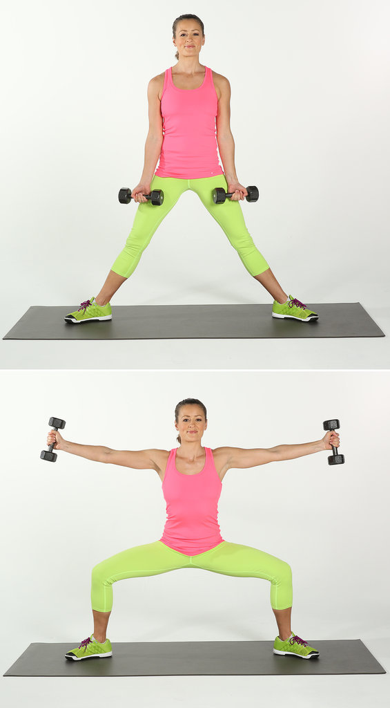 Sumo Squat With Side-Arm Raises Sumo Squat With Side-Arm Raises