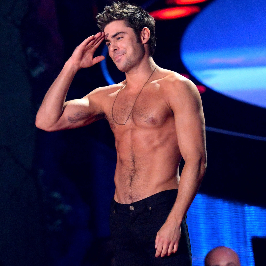 Zac Efron Goes Shirtless In Mtv Movie Awards