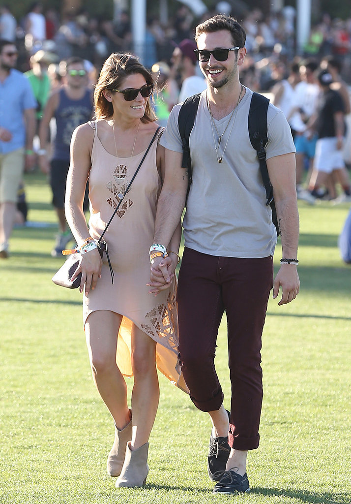 Ashley Greene laughed with her boyfriend, Paul Khoury. 