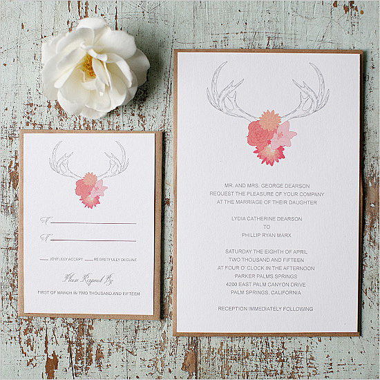 Antler Wedding Invitation Antler Wedding Invitation