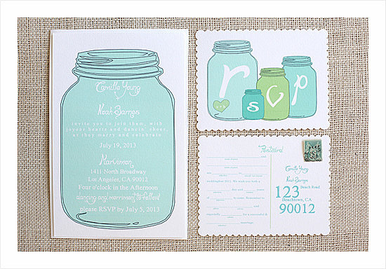 Mason Jar Wedding Invitation Mason Jar Wedding Invitation