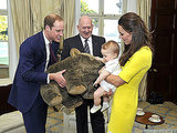 Royal Family Arrives in Australia, Prince George Receives Oversize Wombat Toy Royal Family Arrives in Australia, Prince George Receives Oversize Wombat Toy
