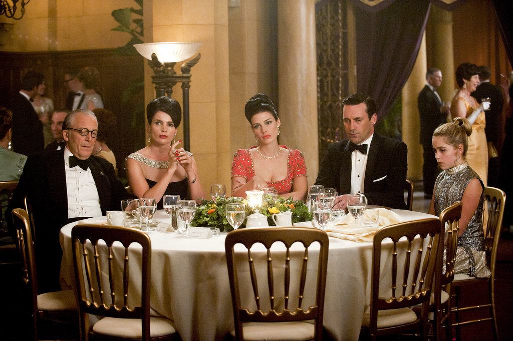 Unfortunately, Megan's mom and Roger Sterling are also at the dinner, and Sally walks in on them having . . . . relations. Though Don isn't involved, this is when Sally's trust in adults begins to shatter.
Unfortunately, Megan's mom and Roger Sterling are also at the dinner, and Sally walks in on them having . . . . relations. Though Don isn't involved, this is when Sally's trust in adults begins to shatter.