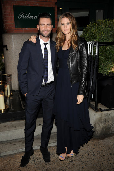 Adam Levine and Behati Prinsloo attended a Chanel dinner for Begin Again. Adam Levine and Behati Prinsloo attended a Chanel dinner for Begin Again.