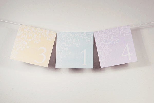Pastel Table Numbers Pastel Table Numbers