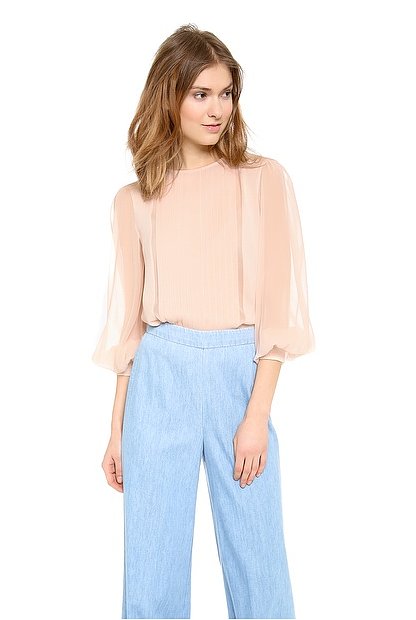 Alice + Olivia Liv Pleat Front Blouse Alice + Olivia Liv Pleat Front Blouse