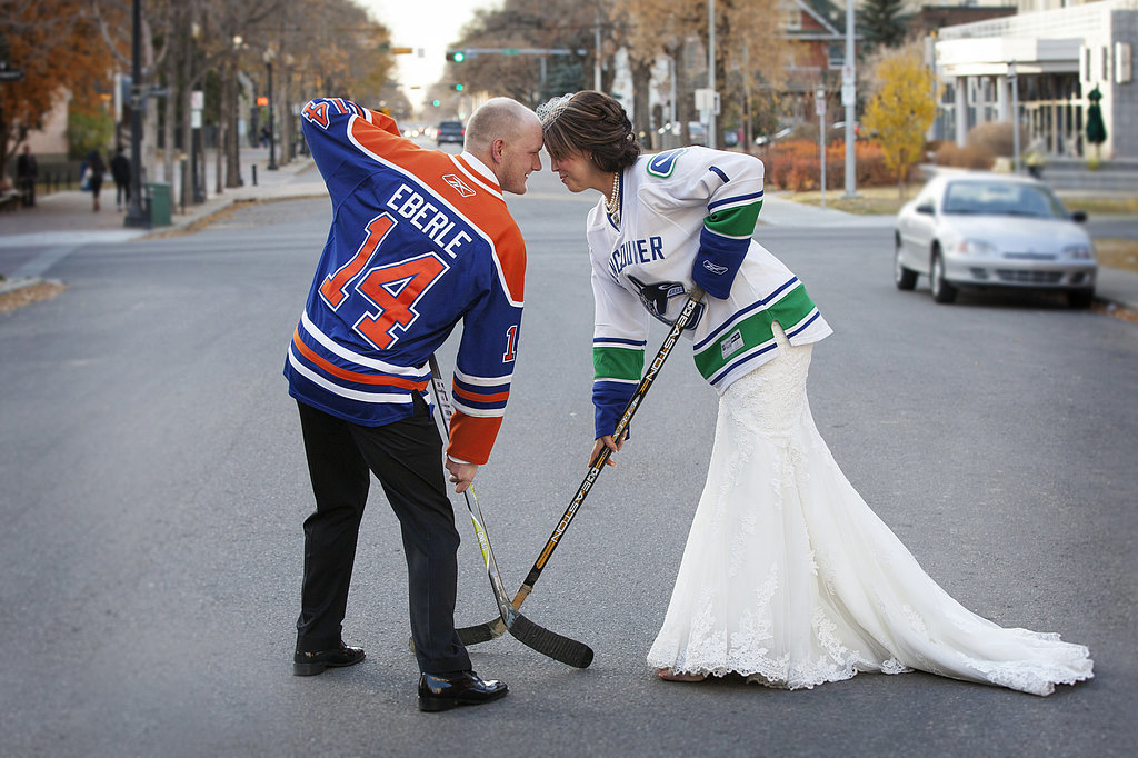 Score Cool Wedding Style With Hockey-Inspired Details Score Cool Wedding Style With Hockey-Inspired Details