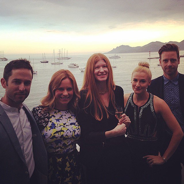 Our team stopped by a party for Jessica Chastain and James McAvoy's movie The Disappearance of Eleanor Rigby and took a Cannes class photo. From left: production assistant Matt Dickinson, POPSUGAR Now LA anchor Becca Frucht, supervising producer Carla Hawkes, entertainment editor Lindsay Miller, and director of photography Thomas Beckner.
Our team stopped by a party for Jessica Chastain and James McAvoy's movie The Disappearance of Eleanor Rigby and took a Cannes class photo. From left: production assistant Matt Dickinson, POPSUGAR Now LA anchor Becca Frucht, supervising producer Carla Hawkes, entertainment editor Lindsay Miller, and director of photography Thomas Beckner.