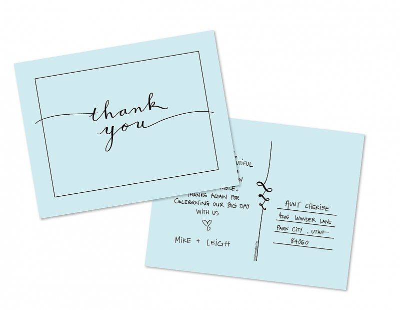 Sophisticated Thank You Postcard Sophisticated Thank You Postcard