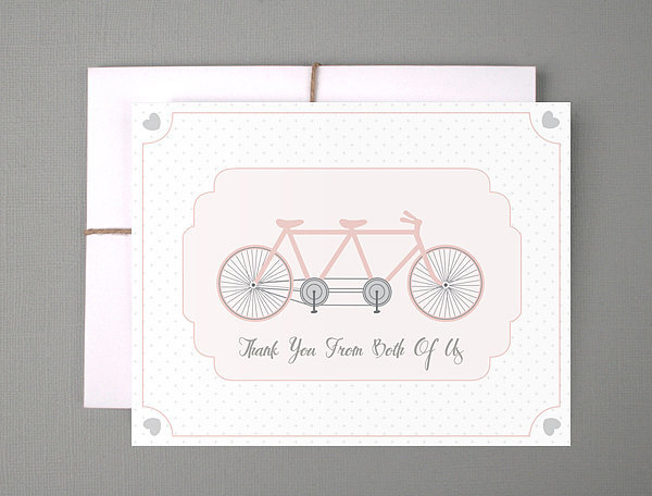 Tandem Bicycle Thank You Card Tandem Bicycle Thank You Card