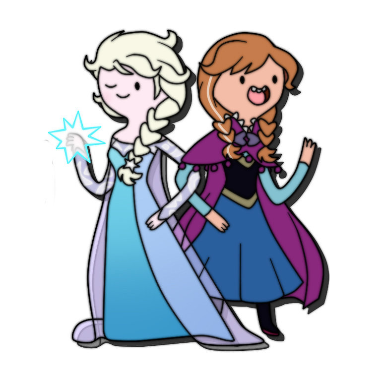 Adventure Time Elsa and Anna Adventure Time Elsa and Anna