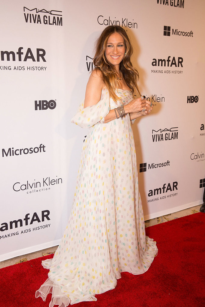 Sarah Jessica Parker looked pretty in white at the amfAR Inspiration Gala on Tuesday in NYC.
Sarah Jessica Parker looked pretty in white at the amfAR Inspiration Gala on Tuesday in NYC.