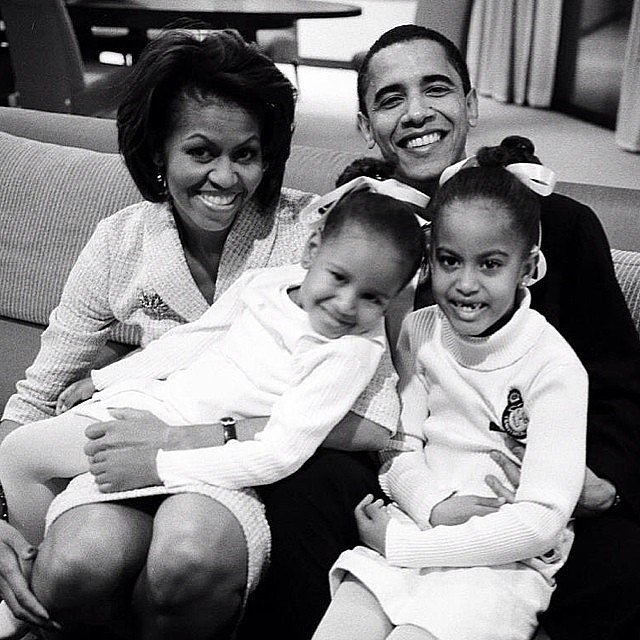 Michelle Obama shared a throwback photo of the first family, writing, "#HappyFathersDay, Barack! Our girls are lucky to have such a great Dad."
Source: Instagram user michelleobama
Michelle Obama shared a throwback photo of the first family, writing, "#HappyFathersDay, Barack! Our girls are lucky to have such a great Dad."
Source: Instagram user michelleobama
