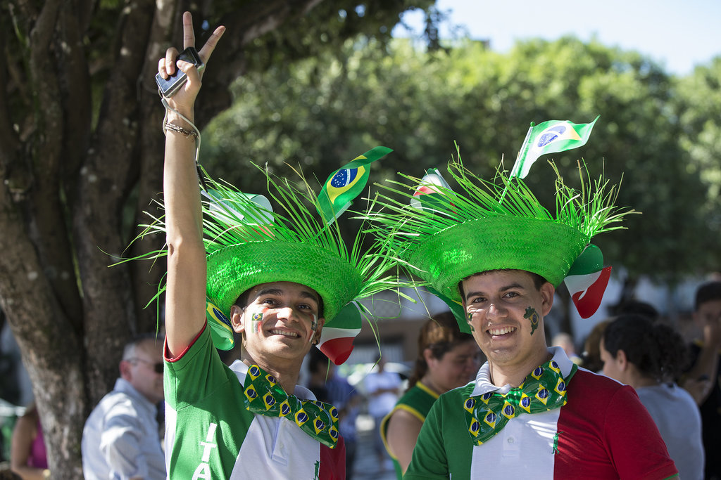 Italian football fans showed their support in Manaus, Brazil.
Italian football fans showed their support in Manaus, Brazil.