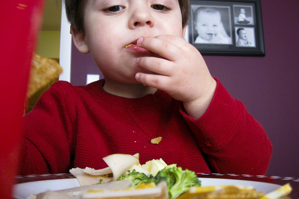 "Wow! You get to eat baby trees today!" "Wow! You get to eat baby trees today!"