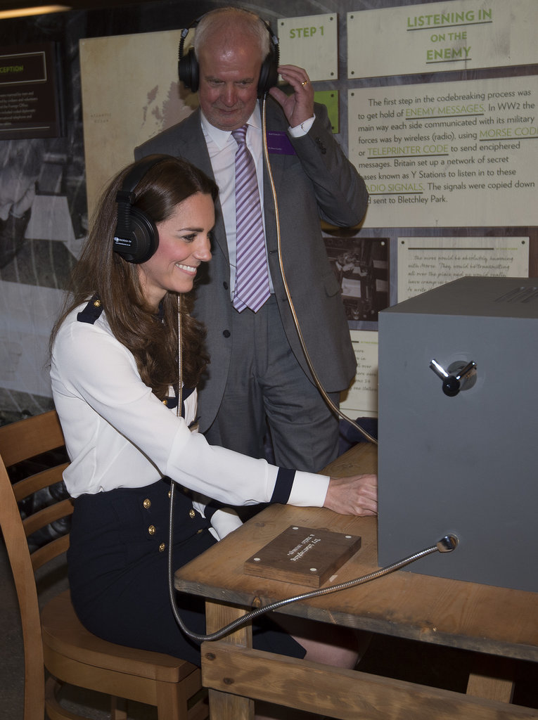 Kate Middleton had fun deciphering Morse code at Bletchley Park in Bletchley, England on Wednesday.
Kate Middleton had fun deciphering Morse code at Bletchley Park in Bletchley, England on Wednesday.