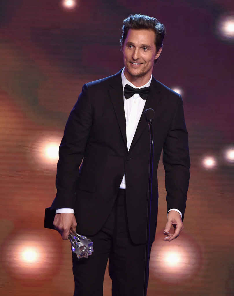 Matthew McConaughey accepted his award onstage at the Critics' Choice Television Awards.
Matthew McConaughey accepted his award onstage at the Critics' Choice Television Awards.