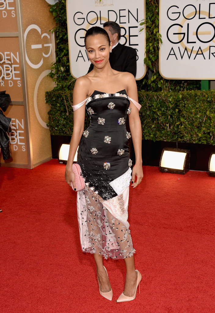 The 2014 Golden Globes brought out Zoe's playful side in a geometric Prabal Gurung number.
The 2014 Golden Globes brought out Zoe's playful side in a geometric Prabal Gurung number.