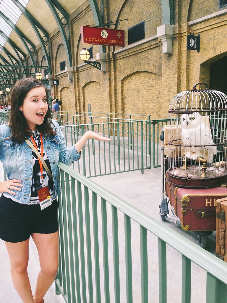 Hedwig and I shared a moment at Platform 9 3/4 in King's Cross Station.
Hedwig and I shared a moment at Platform 9 3/4 in King's Cross Station.