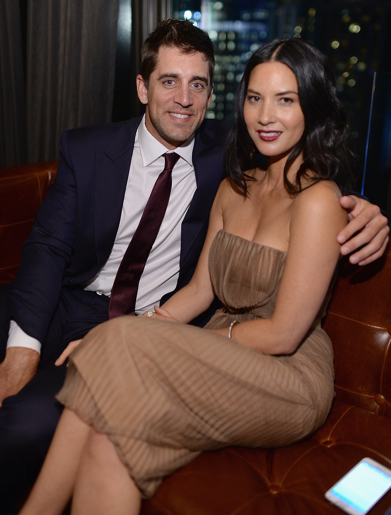 Olivia Munn and her boyfriend, Aaron Rodgers, made their first official appearance as a couple at the Deliver Us From Evil premiere afterparty in NYC on Tuesday.
Olivia Munn and her boyfriend, Aaron Rodgers, made their first official appearance as a couple at the Deliver Us From Evil premiere afterparty in NYC on Tuesday.