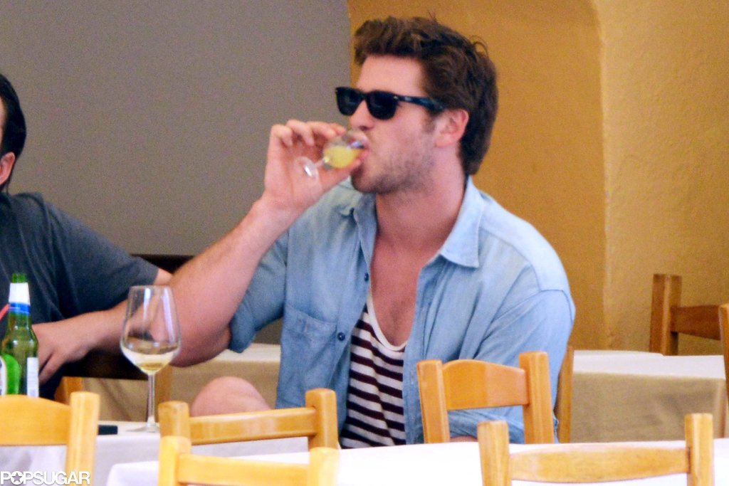 Liam Hemsworth sipped from a tiny glass on Friday in Portofino, Italy.
Liam Hemsworth sipped from a tiny glass on Friday in Portofino, Italy.