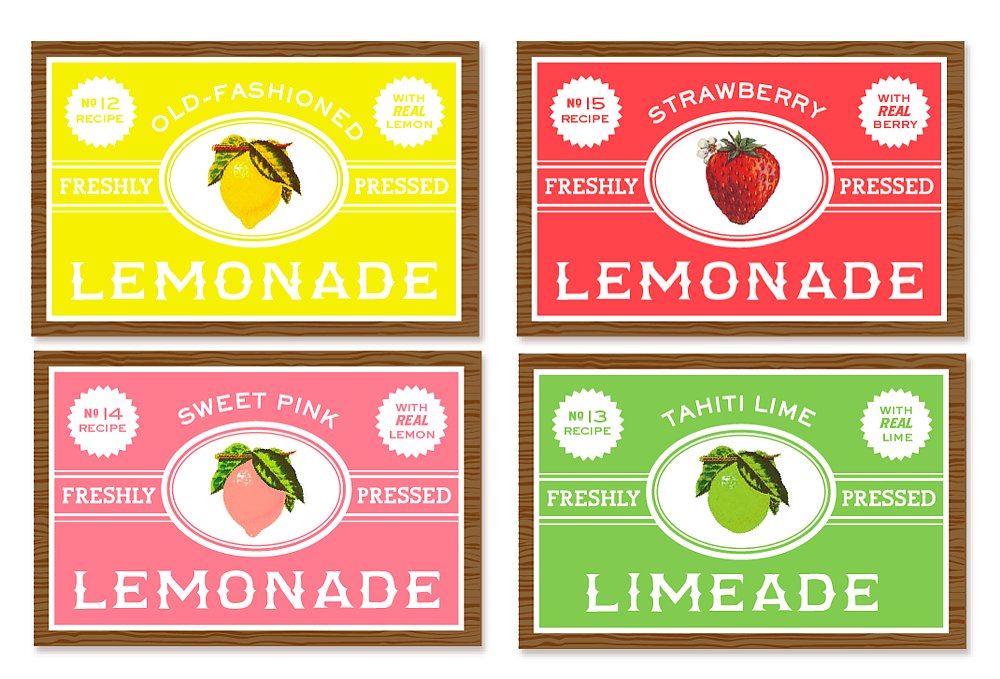 Vintage Lemonade Labels Vintage Lemonade Labels