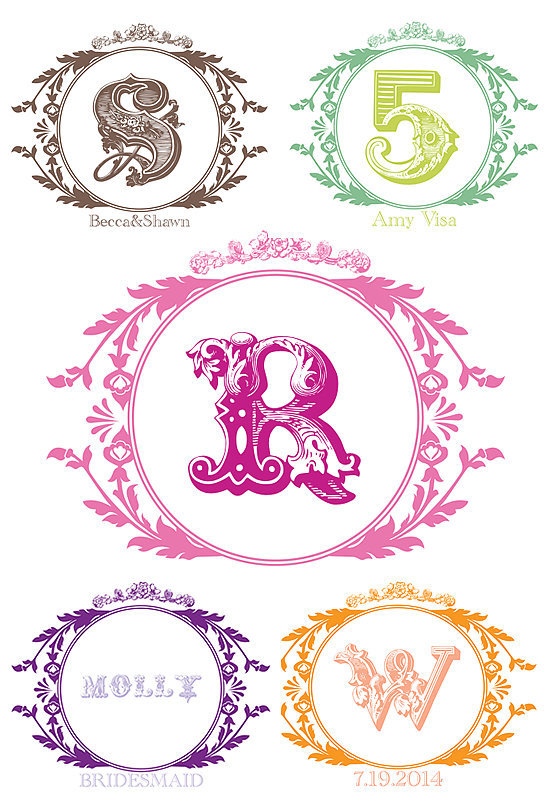 Custom Vintage Letter Monograms Custom Vintage Letter Monograms