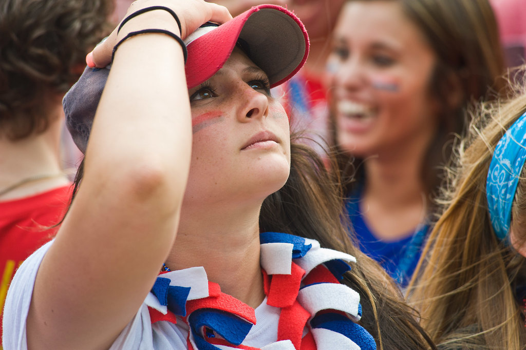 A USA fan reacted to the team's loss to Belgium while watching the game in Chicago.
A USA fan reacted to the team's loss to Belgium while watching the game in Chicago.
