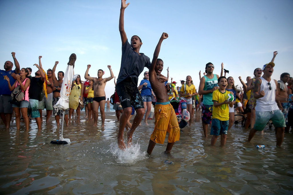 Brazil fans celebrated the team's win over Chile.
Brazil fans celebrated the team's win over Chile.