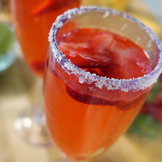 Sip Red, White, and Blue With This Sparkling Strawberry Spritzer
