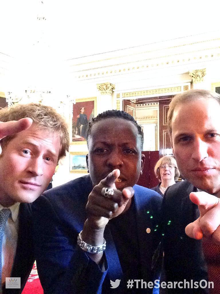 Prince Harry and Prince William took their first selfie when they launched a search for charitable young people for the Queen's Young Leaders Awards.<br />
Source: Twitter user QueensLeaders<br />
