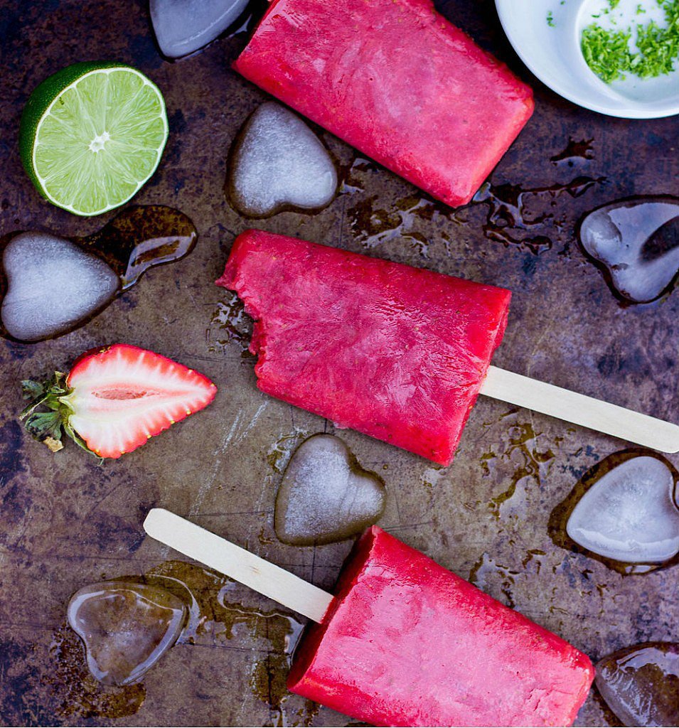 Strawberry Rhubarb Lime Pops Strawberry Rhubarb Lime Pops