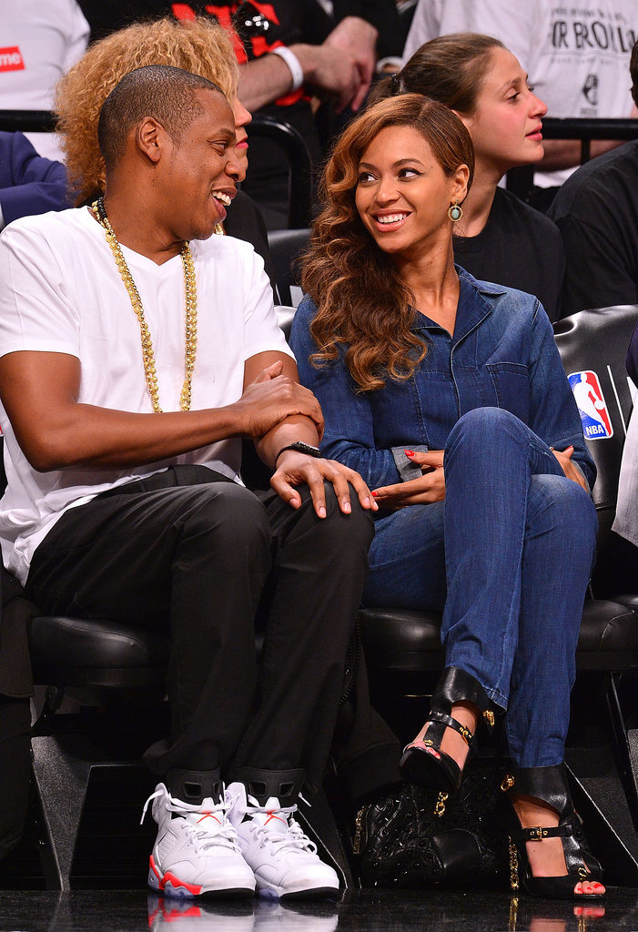 Look how they were lost in each other's eyes at a Brooklyn Nets game in May.