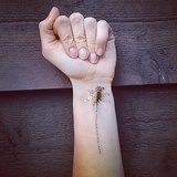 Starting to get that Summer feeling we tried out a golden palm tree Flash tattoo. Source: Instagram user popsugarau 