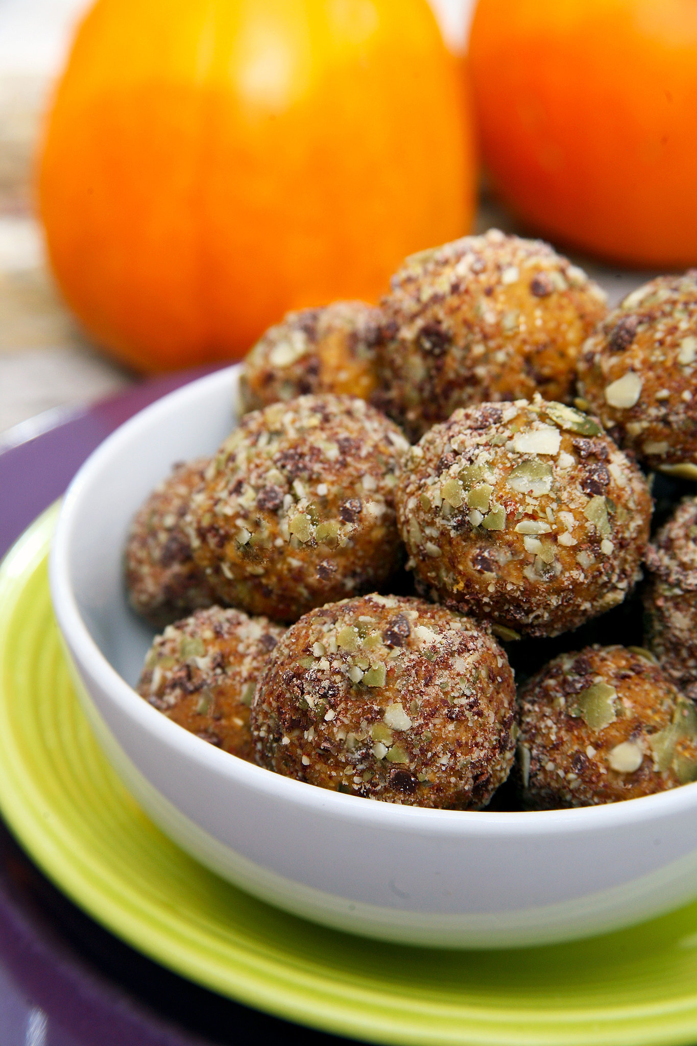 Chocolate Chip Pumpkin Protein Balls POPSUGAR Fitness
